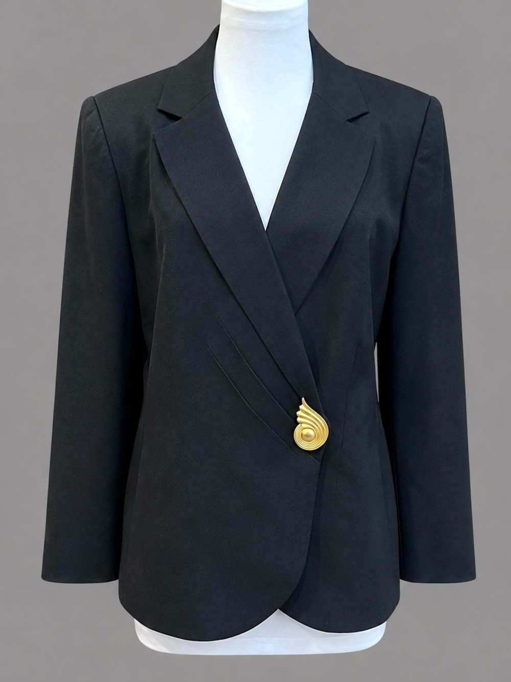 Vintage Black Gold Buckle Dressy Blazer Jacket